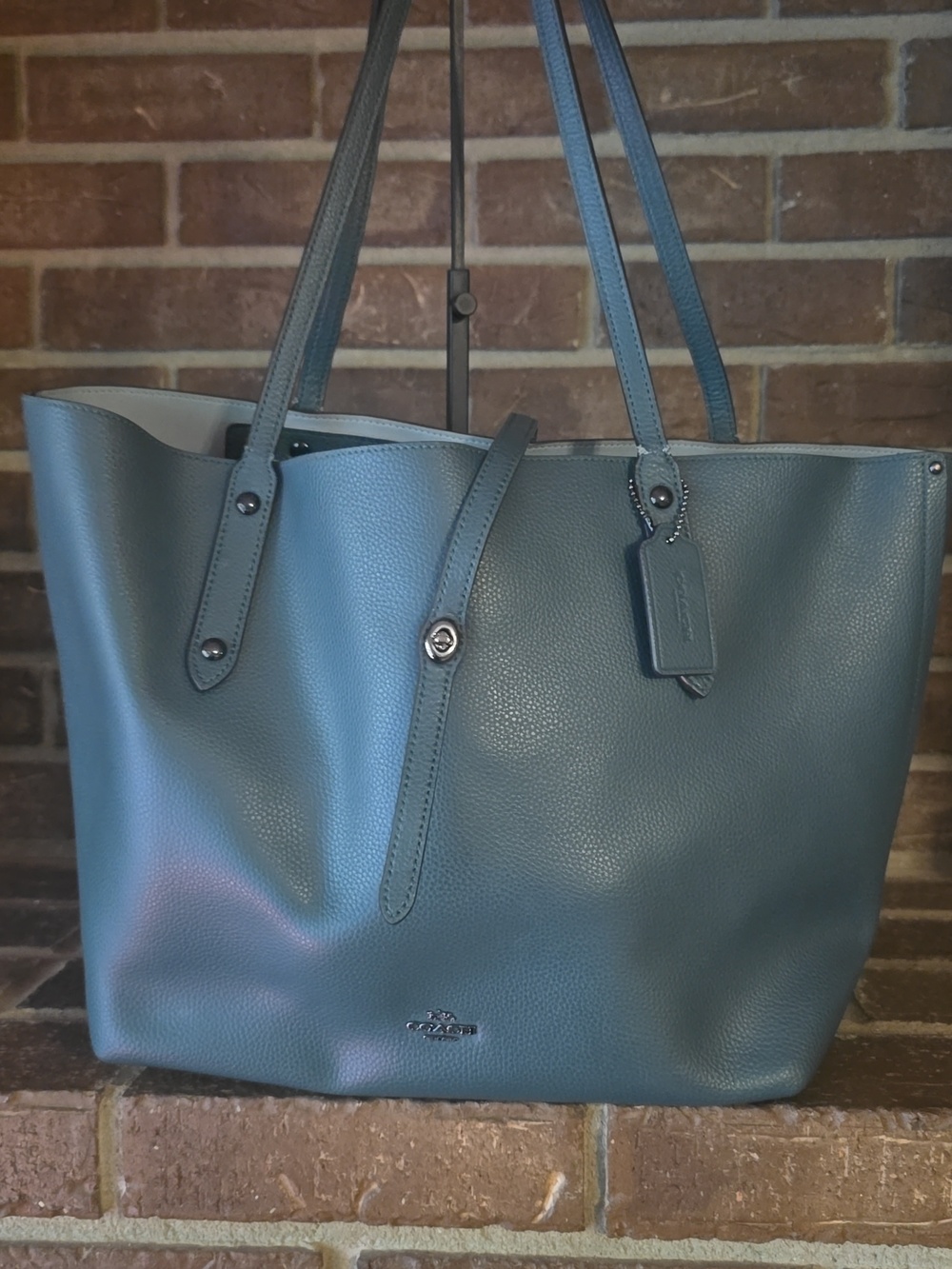 Coach Market‎ Leather Turnlock Tote/Shoulder Bag Green